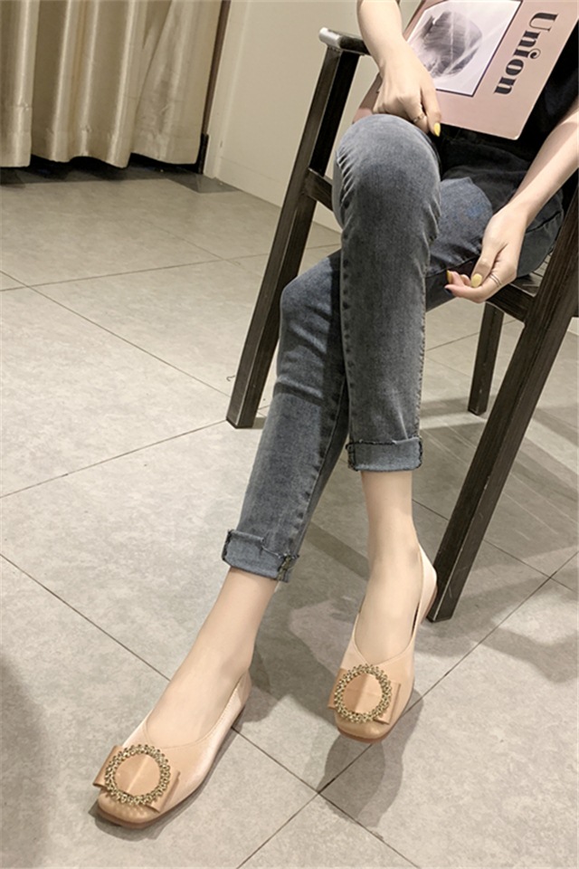 网红平底鞋女春秋2019新款光板瓢鞋浅口一脚蹬女鞋子单鞋